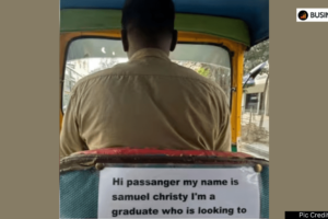 Peak Bengaluru Moment Auto Driver Seeks Startup Funds from Passengers-min